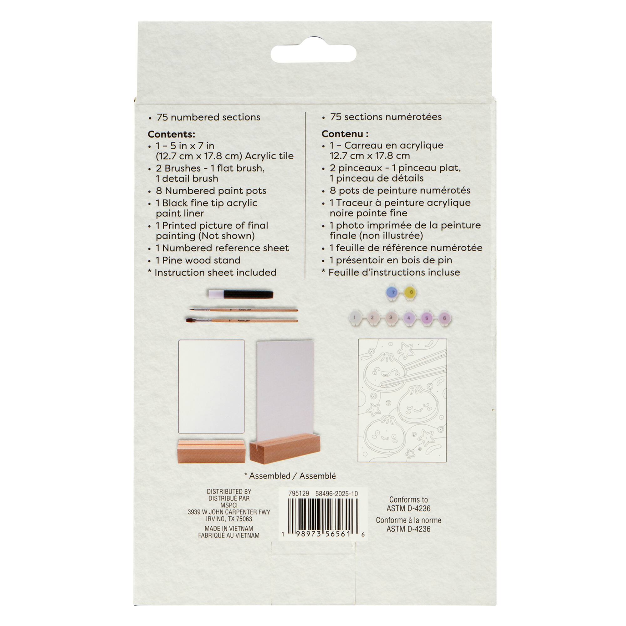 5" x 7" Kawaii Dumpling Paint-by-Number Acrylic Surface Kit by Artist's Loft®
